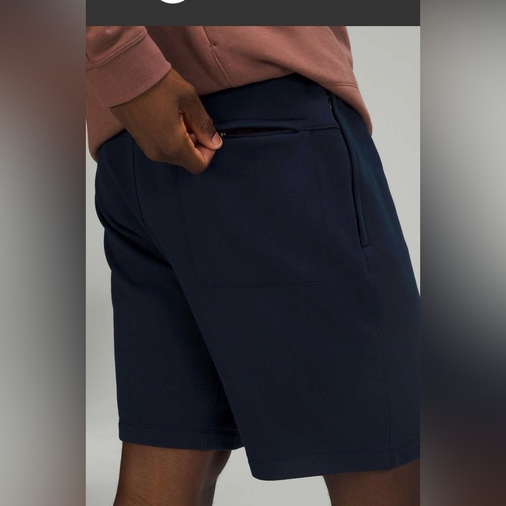 NEW Lululemon Mens Relaxed Fit French Terry Shorts 9" Size XL Navy NWT - Picture 2 of 9
